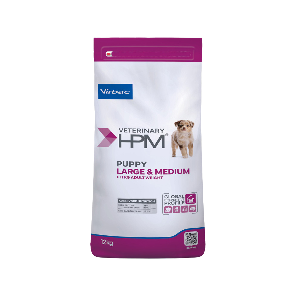Veterinary HPM - Puppy - Large & Medium Hundefutter - 12 kg