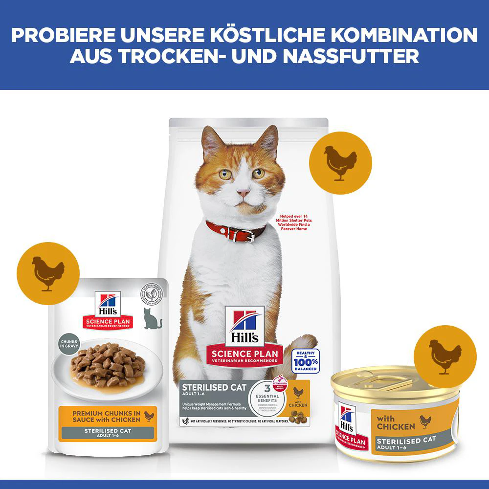 Hill's Science Plan Feline Sterilised Adult Premium Mousse - Huhn