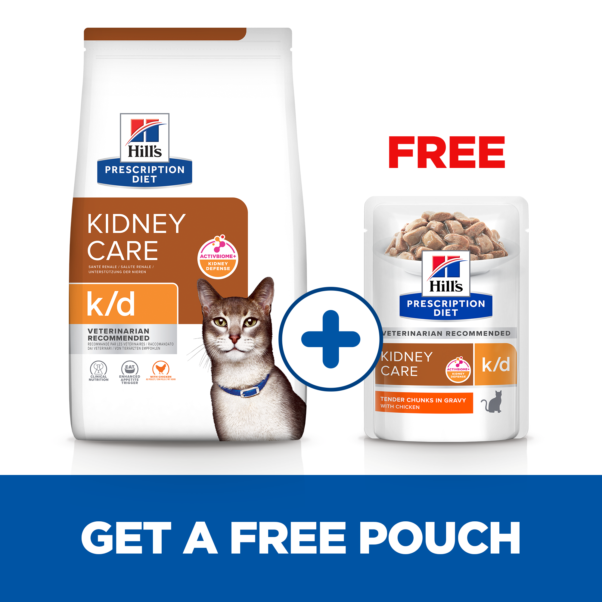 Hill's Prescription Diet k/d Kidney Care Cat Food - Chicken - 3kg