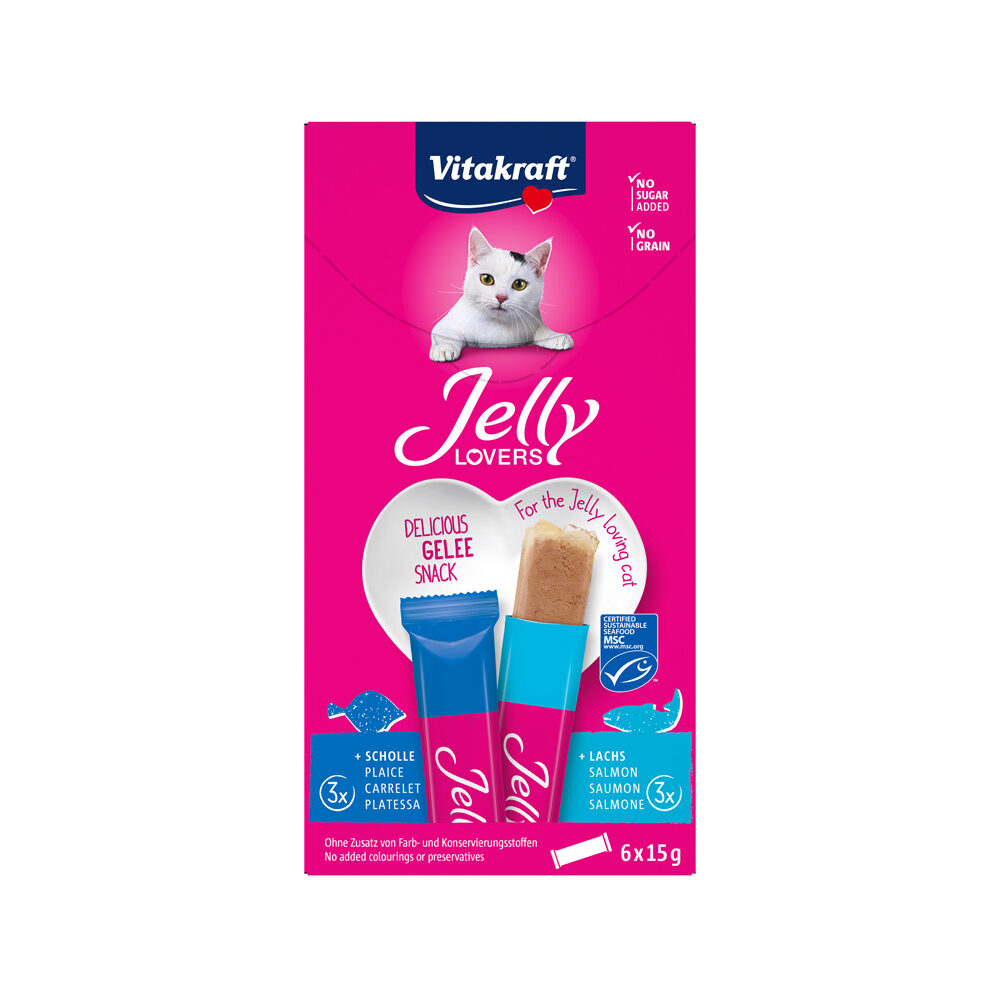 Vitakraft Jelly Lovers - Pighvar og laks  - 6 x 15 g