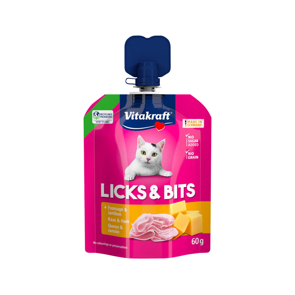 Vitakraft Licks & Bits - Ost & skinke - 60 g