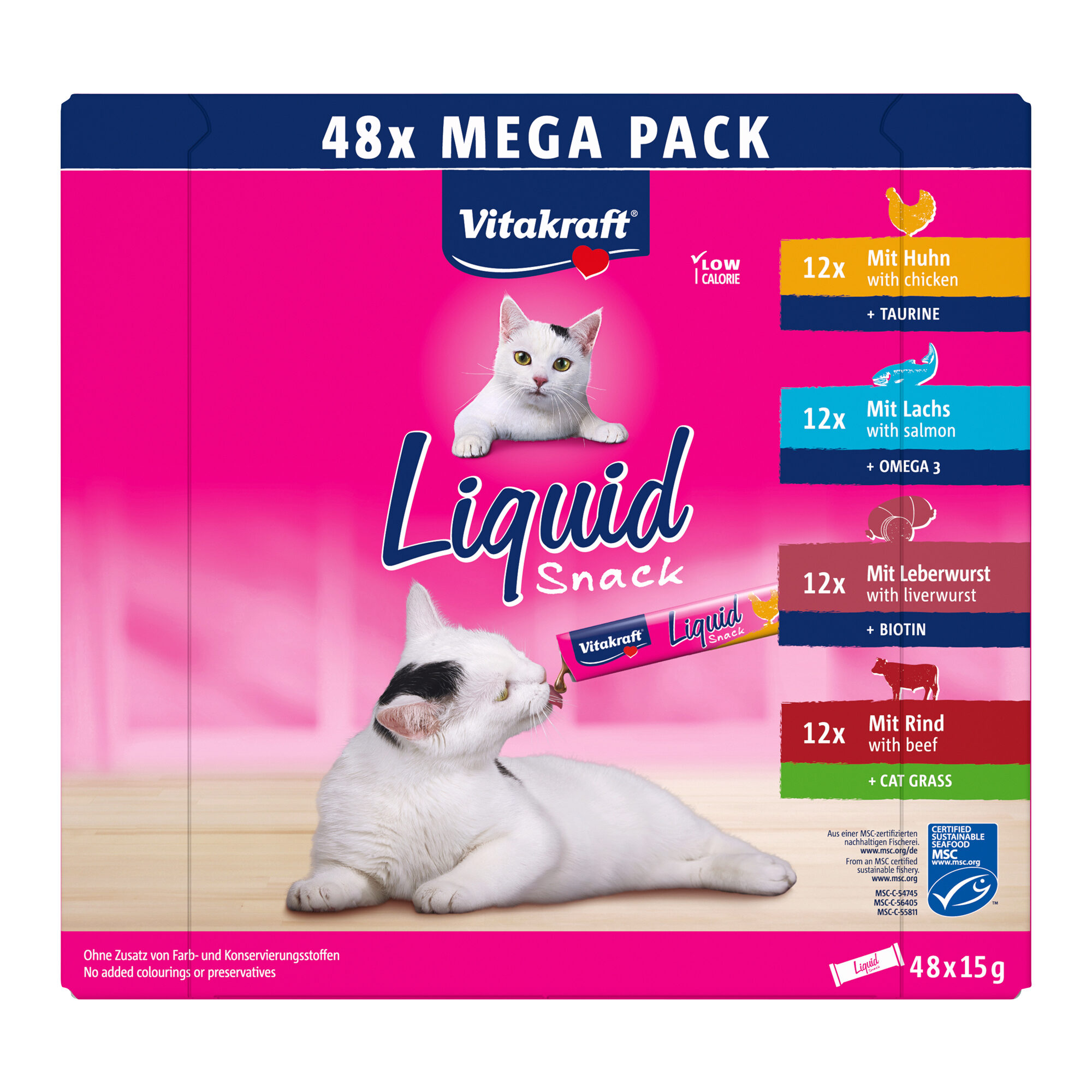 Vitakraft Liquid Snack Mega Pack - 48 x 15 g
