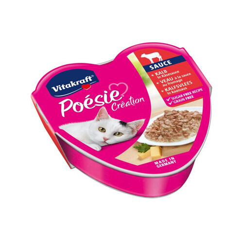 Vitakraft Poésie Création – Kalbfleisch in Käsesoße – 15 x 85g