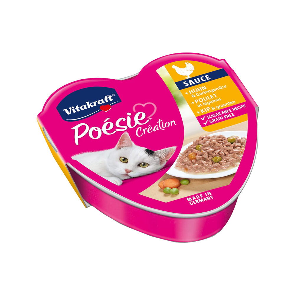 Vitakraft Poésie – Schälchen – Huhn & Gemüse in Sauce – 15 x 85 g