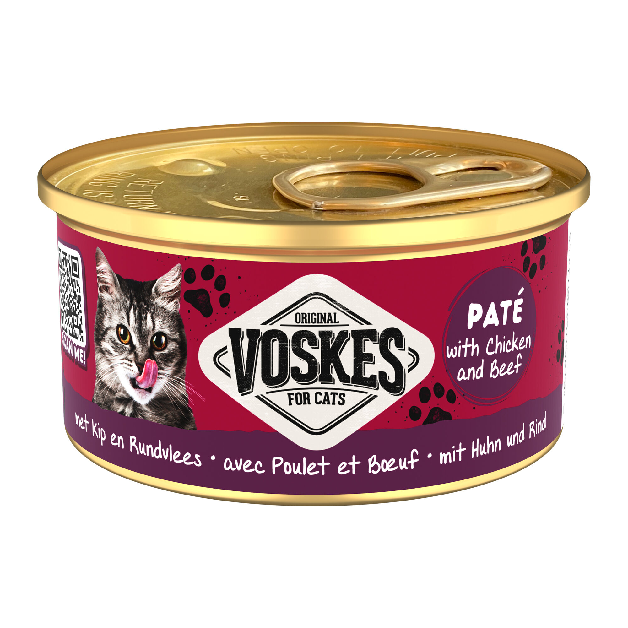 Voskes Paté Kattenvoer - Kip en rund - 24 x 85 g
