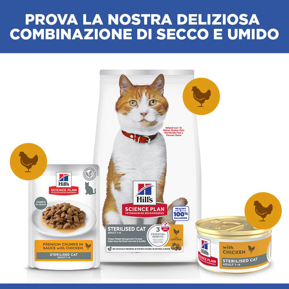 Hill's Science Plan Feline Sterilised Adult Premium Mousse - Pollo