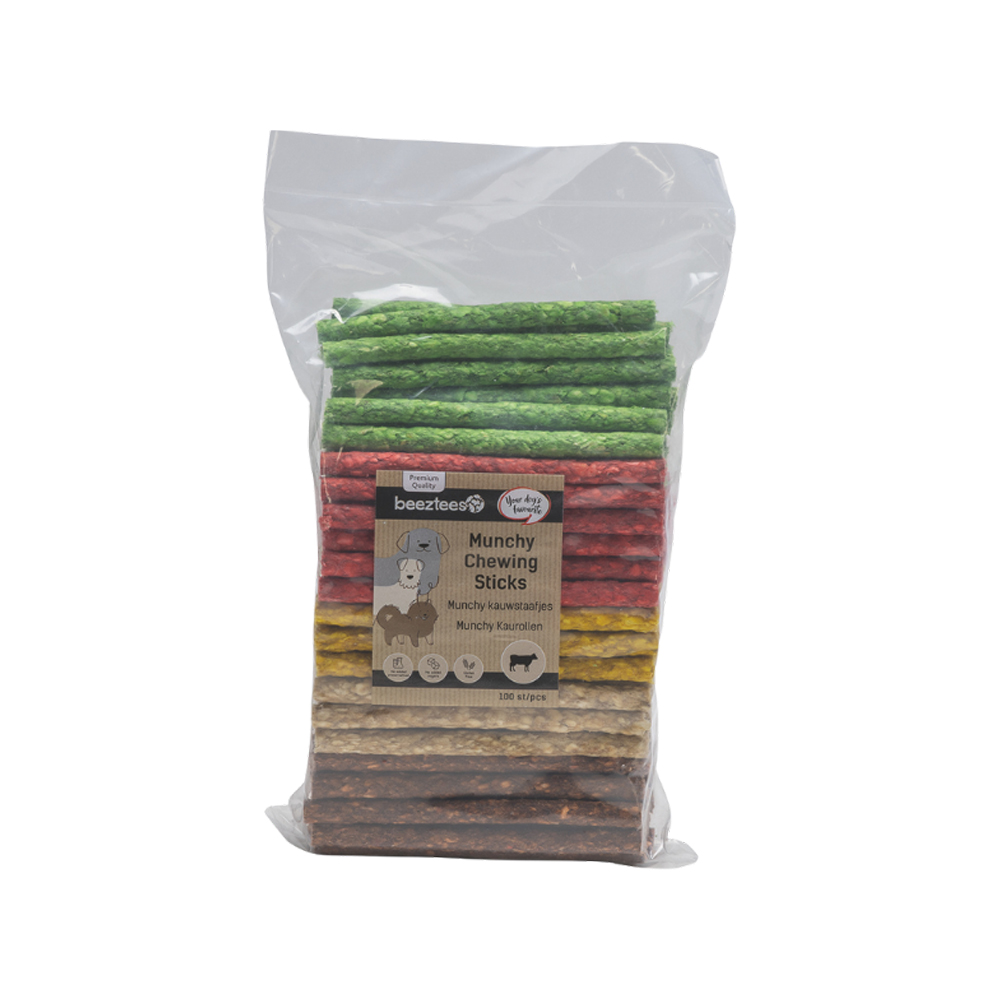 Beeztees Munchy Chew Sticks - 100 x 10 cm - 865 gram - Assorted