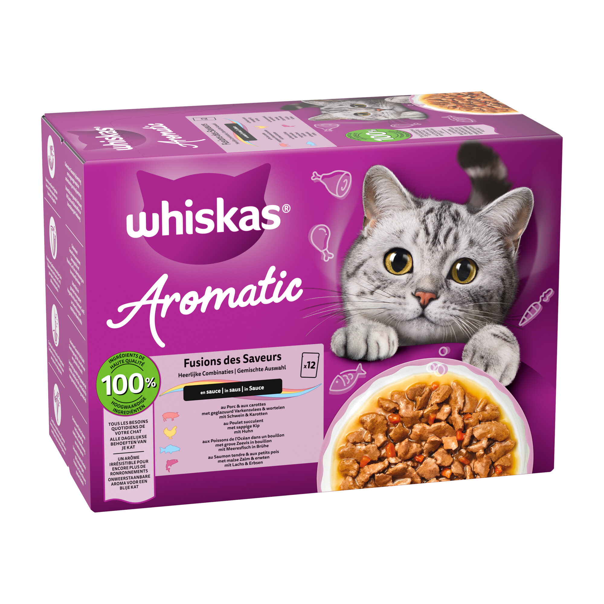 Whiskas 1+ Wet Food - Aromatic Delicious Combinations in Gravy