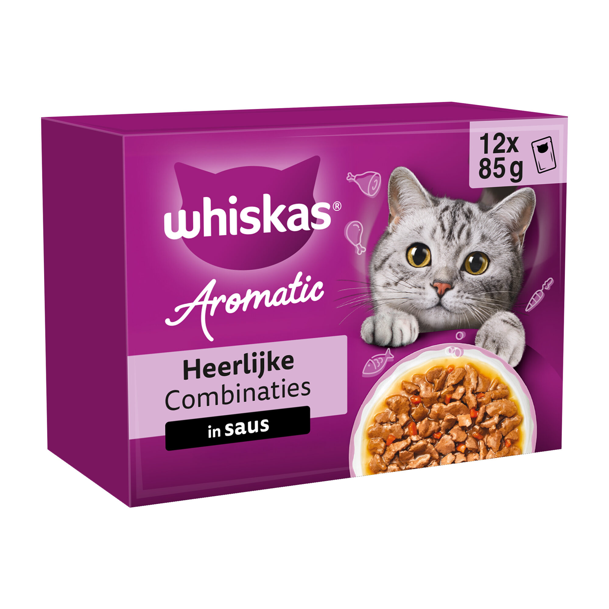 Whiskas 1+ Wet Food - Aromatic Delicious Combinations in Gravy