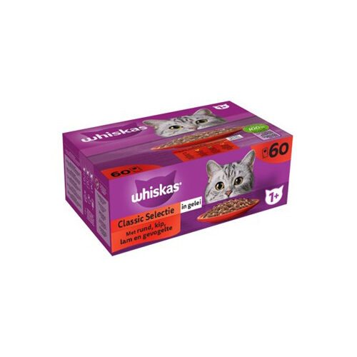 Whiskas 1+ Klassisk udvalg i gelé - 60 x 85?g