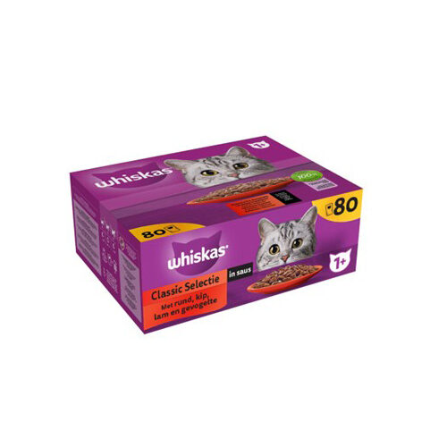 Whiskas 1+ Klassisk udvalg i sovs - 80 x 85?g