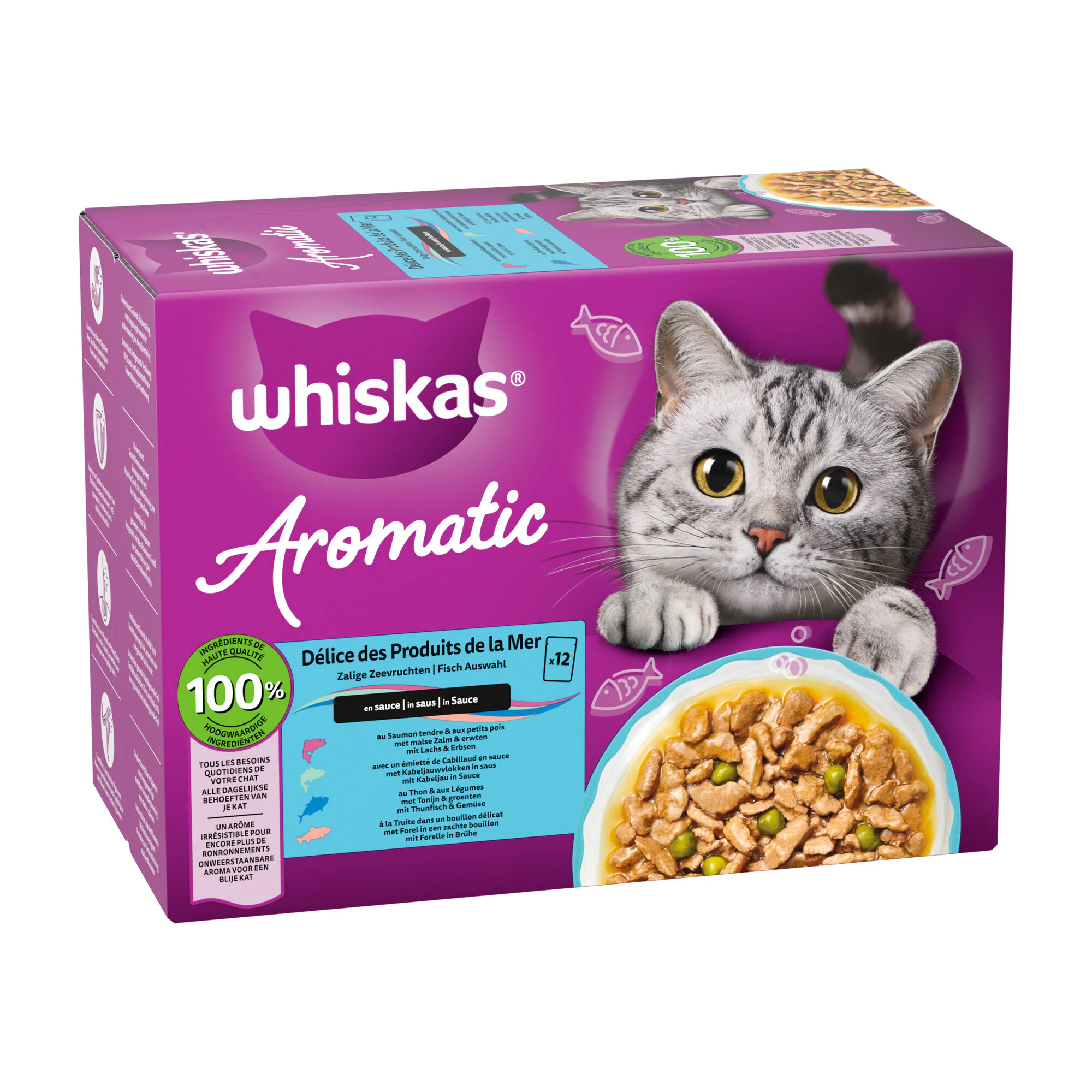 Whiskas 1+ Nourriture humide - Aromatic Délices de la mer en sauce