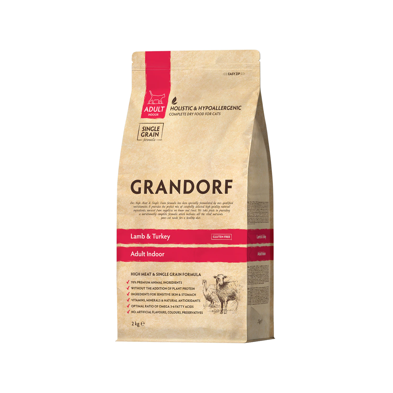 Grandorf All Breeds Adult - Indoor - Lamm & Truthahn - 2 kg