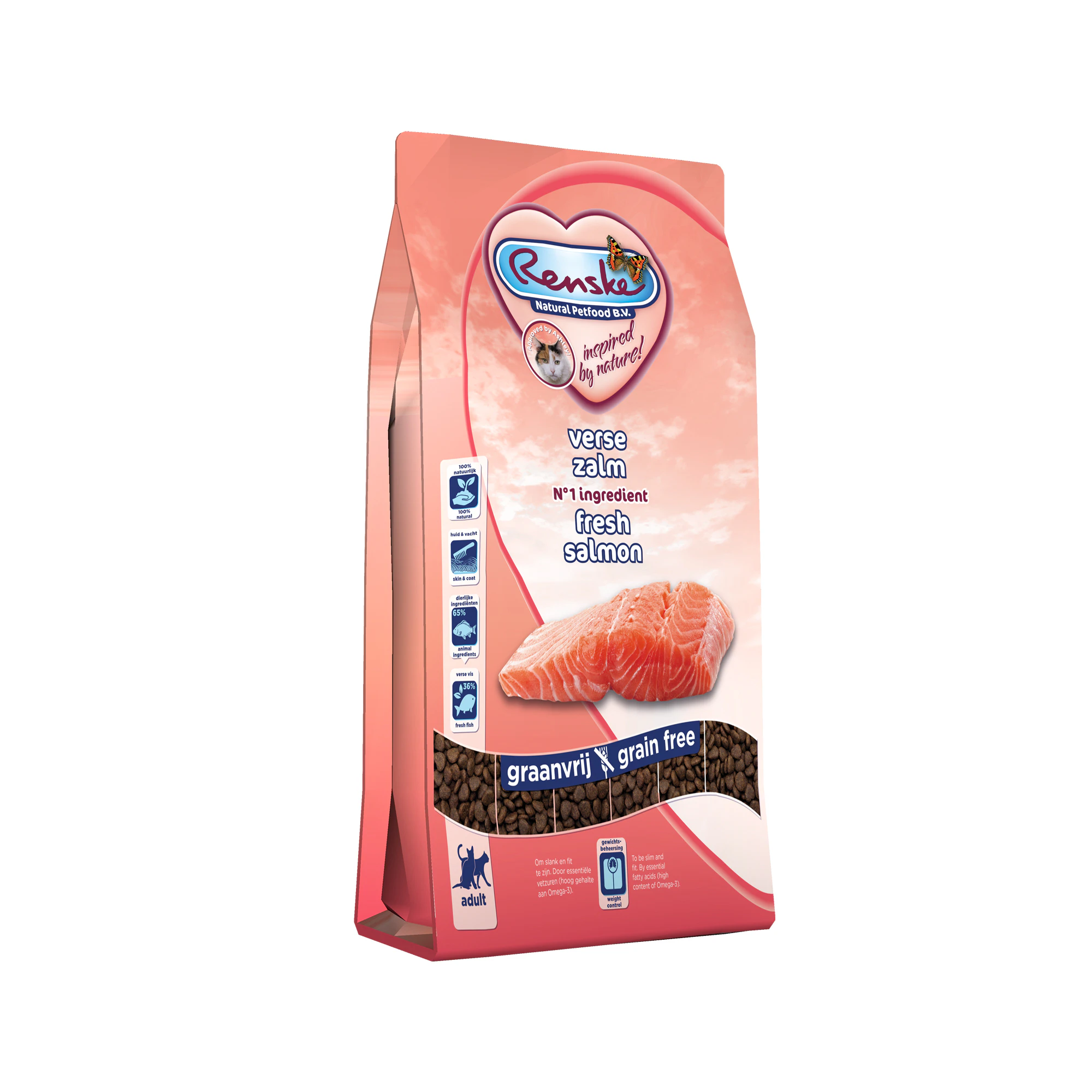 Renske Chat Super Premium Adulte Croquettes - Saumon - 2 x 6 kg