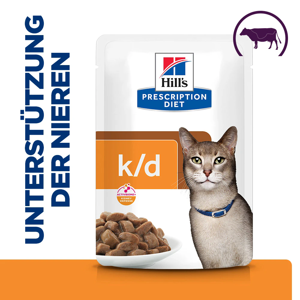 Hill's k/d Kidney Care. Prescription Diet. Feline. Mahlzeitbeutel