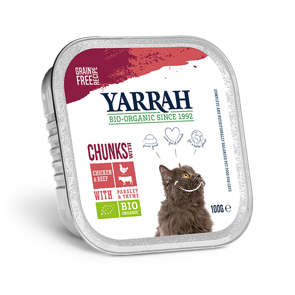 Yarrah Katzenfutter Brockchen Huhn Rind mit Petersilie und Thymian in SoBe. Medpets