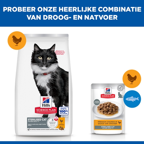Hill's Science Plan Sterilised Cat - Mature Adult 7+ - Kip