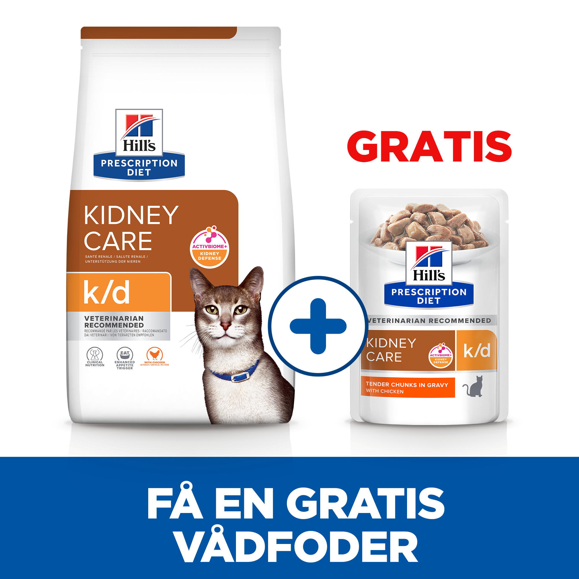 Hill's Prescription Diet k/d Kidney Care kattefoder - Kylling - 3 kg
