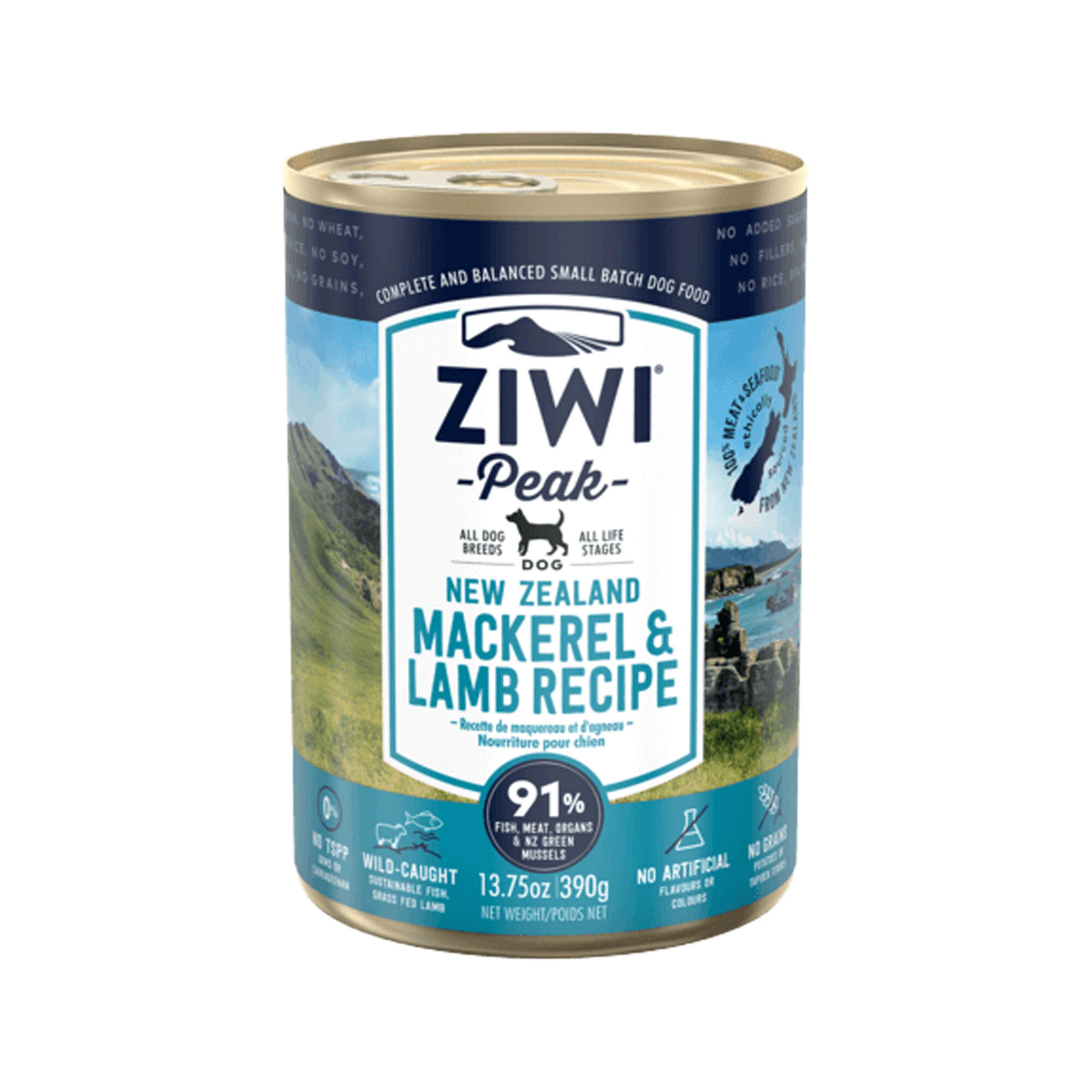 ZIWI Peak - Dog Food - Mackerel & Lamb - 12 x 390 g