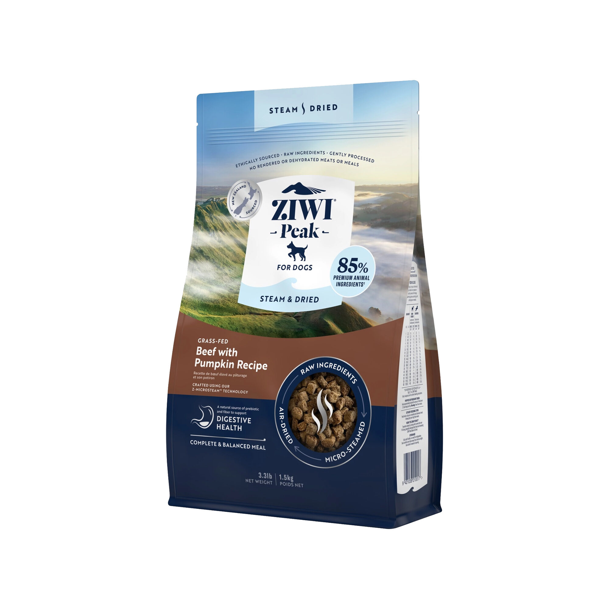 Ziwi Peak Steam & Dried hundefoder - Oksekød - 1,5 kg