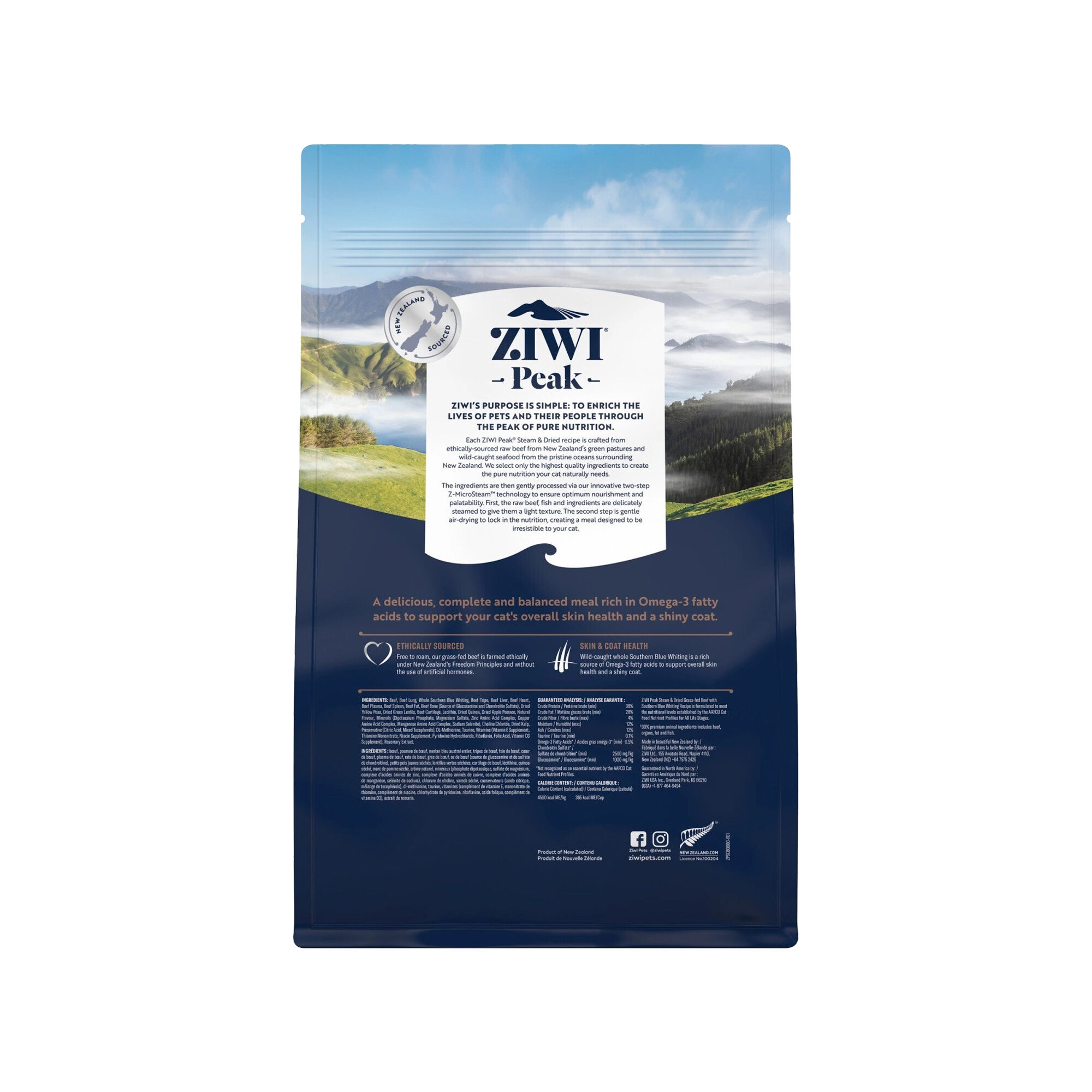 Ziwi Peak Steam & Dried Kattefoder - Oksekød