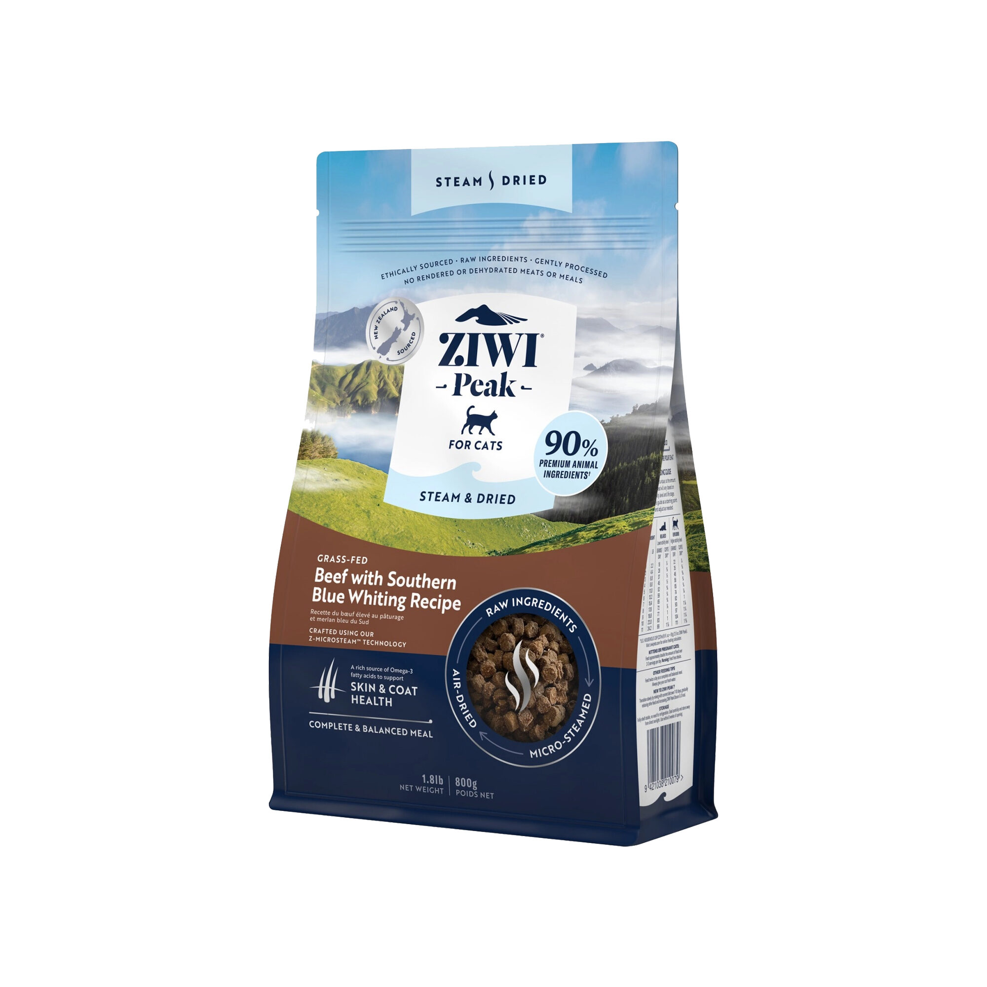 Ziwi Peak Steam & Dried Kattefoder - Oksekød - 800 g