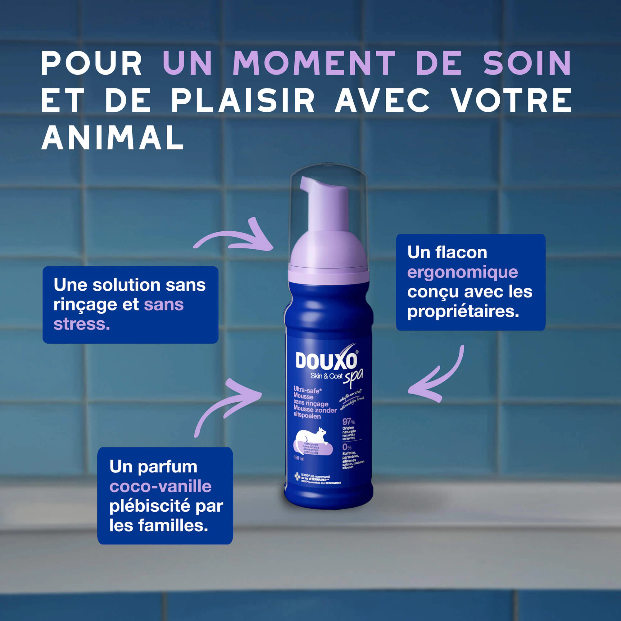 Douxo Spa Cat Mousse - Mousse de soin quotidien pour chats