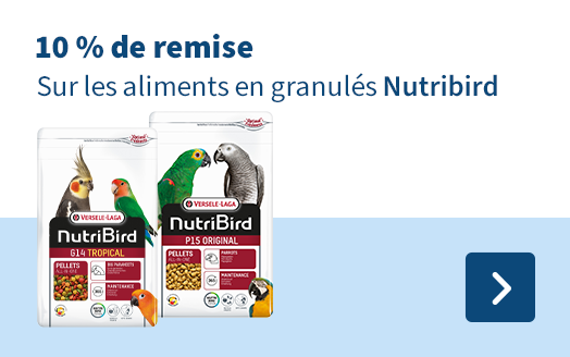 10% de remise sur les aliments en granulés Nutribird