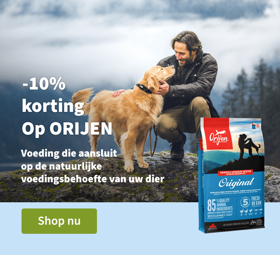 -10% korting op Orijen - Voeding die aansluit op de natuurlijke voedingsbehoefte van uw dier