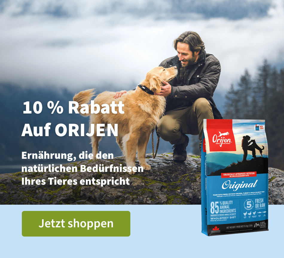 10 % Rabatt auf Orijen - Ernahrung, die den naturlichten Bedurfnissen Ihres Tieres entspricht