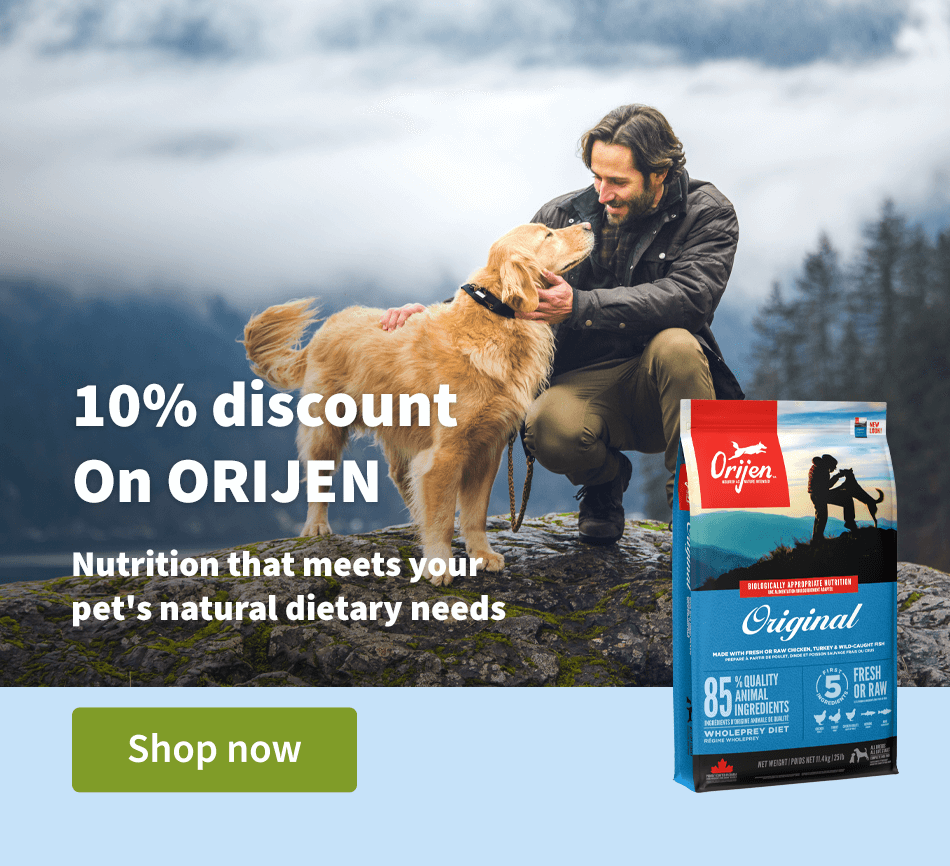 10% discount On Orijen - Nutrition that meets your pet's natural dietary needs