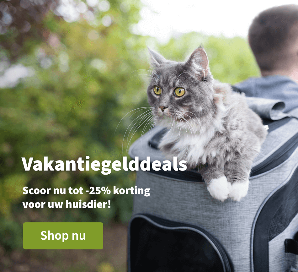 Vakantiegelddeals - Scoor nu tot -25% korting voor uw huisdier! 