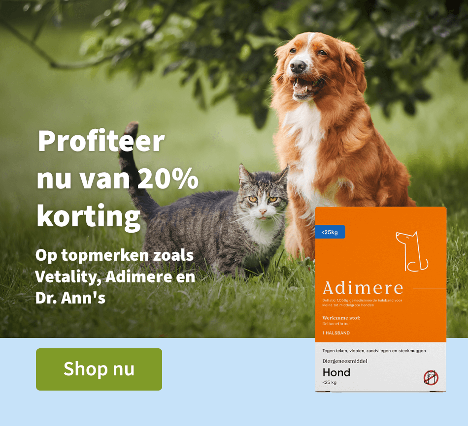 Profiteer nu van 20% korting - Op topmerken zoals Vetality, Adimere en Dr. Ann's 