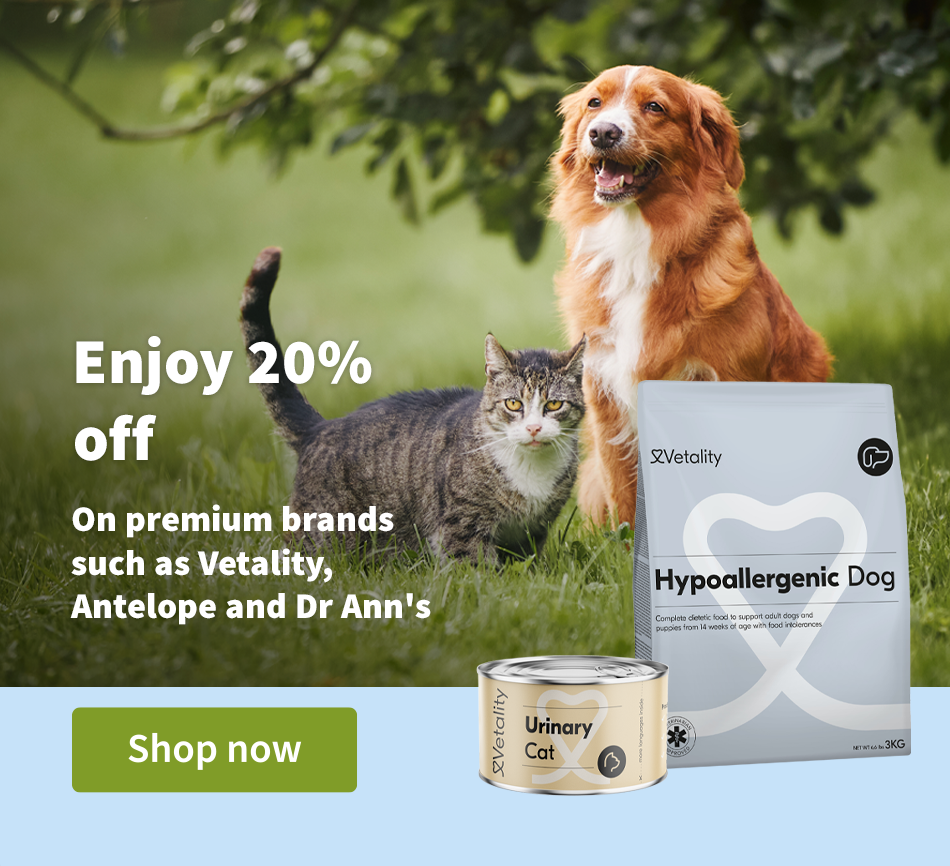 Enjoy 20% off - On premium brands such as Vetality, Antelope and Dr. Ann's 