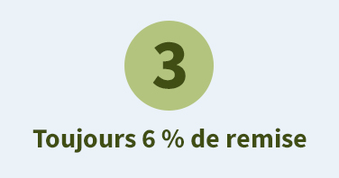 Toujours 6 % de remise