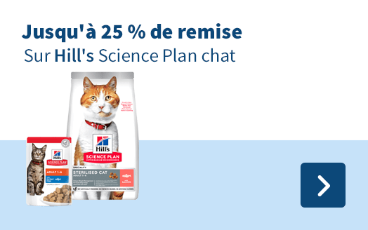 Jusqu'à 25% de remise, Sur hill's science plan chat