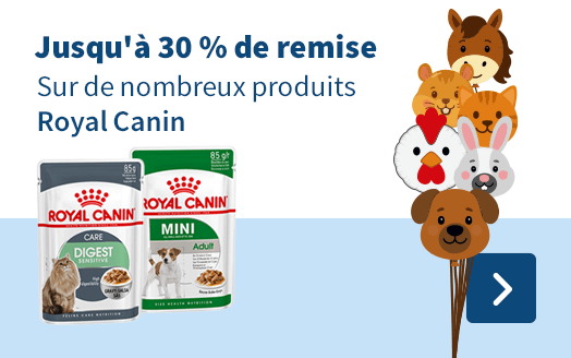 Jusqu'à 30 % de remise, Sur de nombreux produits Royal Canin