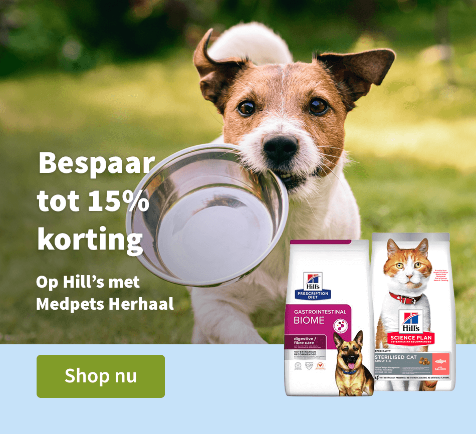 Bespaar tot 15% korting - Op Hill's met Medpets Herhaal