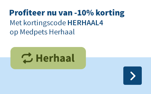 Profiteer nu van -10% korting, Met kortingscode HERHAAL4 op Medpets Herhaal