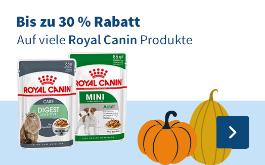 Bis zu 30 % Rabatt, Auf Royal Canin