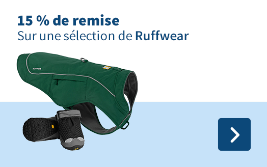 15% de remise, Sur les manteaux et les chaussures de Ruffwear