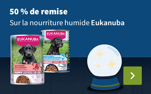 50 % de remise, Sur la nourriture humide Eukanuba