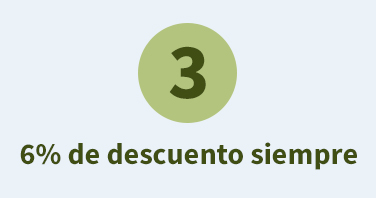 3. 6% de descuento siempre