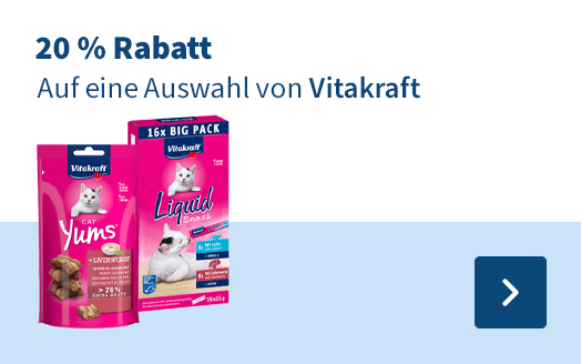20 % Rabatt, Auf eine Auswahl von Vitakraft
