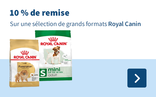 10 % de remise Sur une seléction de grands formats Royal Canin
