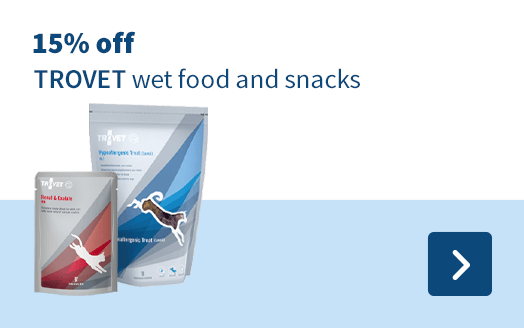 15% off TROVET wet food and snacks