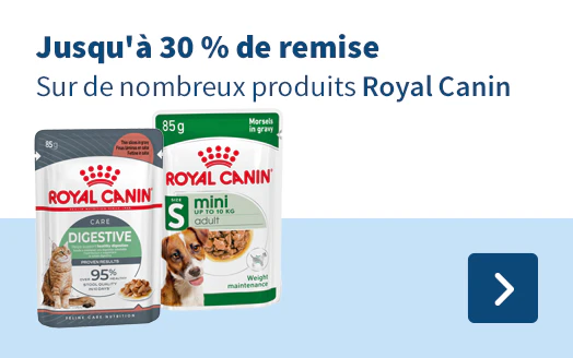 Jusqu'à 30 % de remise Sur de nombreux produits Royal Canin