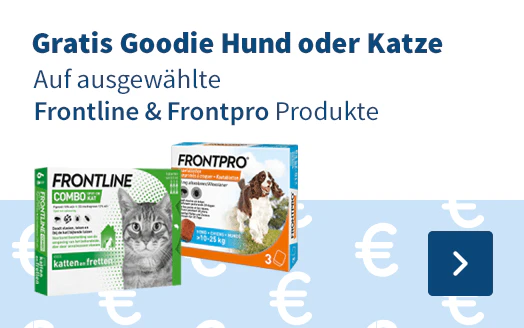 Gratis Goodie Hund oder Katze  Auf ausgewählte Frontline & Frontpro Produkte