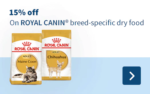 15% off On Royal canin breed specific dry food 