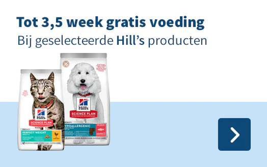 Tot 3,5 week gratis voeding Bij geselecteerde Hill's producten